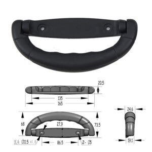 165 мм Пластиковый черный портфель с поворотной ручкой FS2077 Размер