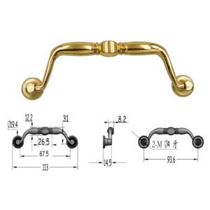 113mm Antik Stil Bail Griff dekorative Schublade zieht FS2098 Größe