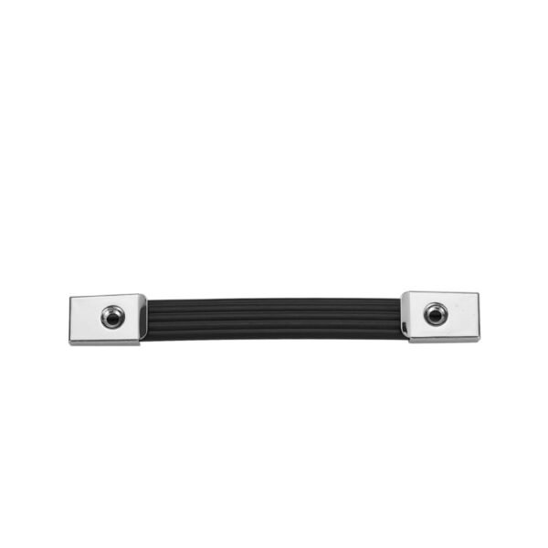 Black Plastic Strap Handle with Chrome Steel End Caps FS2107