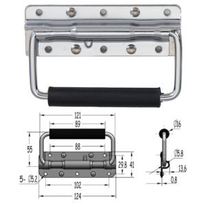 Poignée à ressort de 125 mm pour montage en surface (la partie inférieure est en acier inoxydable) FS2115 Taille