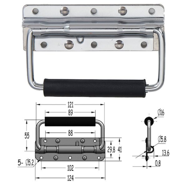 125mm Surface Mount Spring-Loaded Handle (The Bottom is Stainless Steel) FS2115 Size