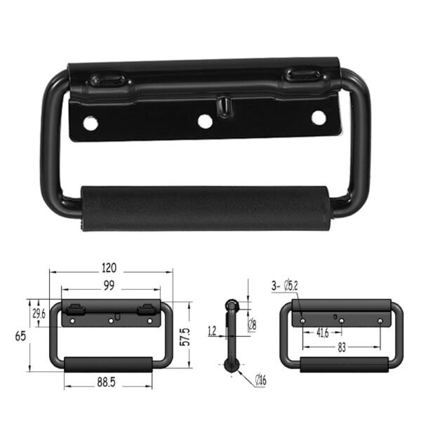 120mm Surface Mount Spring-Loaded Handle FS-2116 Size