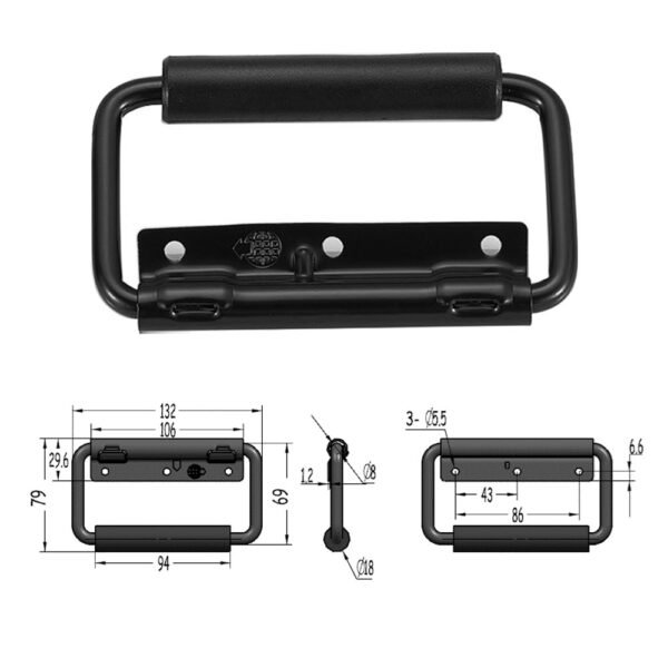 130mm Surface Mount Spring-Loaded Handle FS-2117 Size