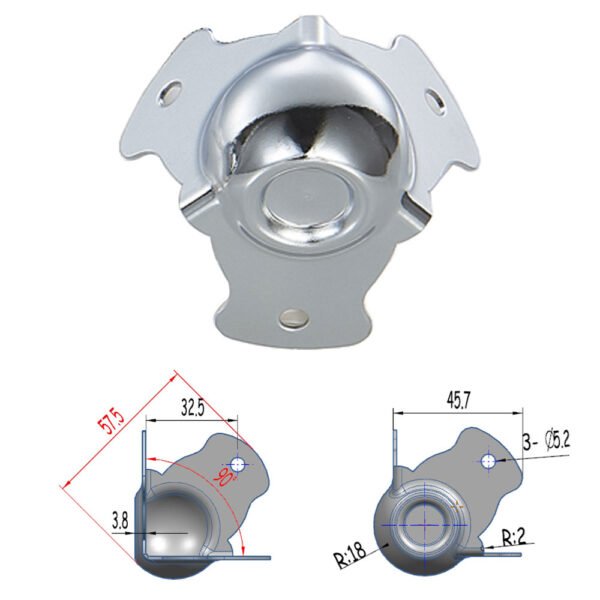 3 Holes Small Female Stackable Ball Corner FS3130 Size