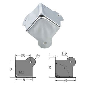 34mm Three Hole Flat Corner FS3201 Size