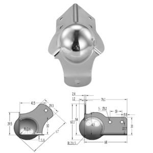 Скоба Fayshing угловая с ножкой 70 мм FS3214 Размер