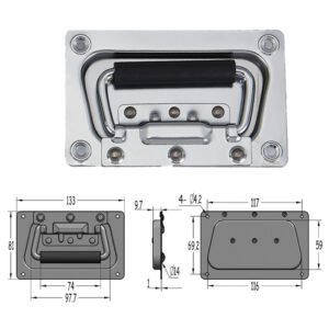 Flight Case Poignée rabattable encastrée sans ressort FS2063