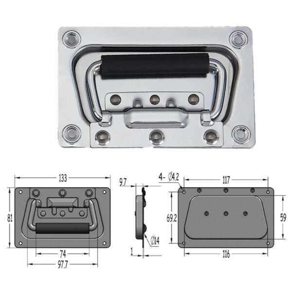 Flight Case Recessed Flip Handle Without Spring FS2063